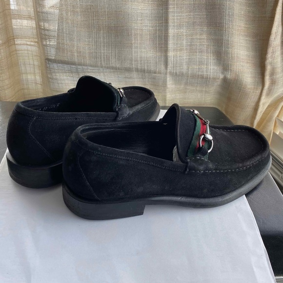MEN\'S GUCCI BLACK SUEDE LEATHER LOAFERS/ moccasins 40.5-7.5 slip on slides derby main image 11